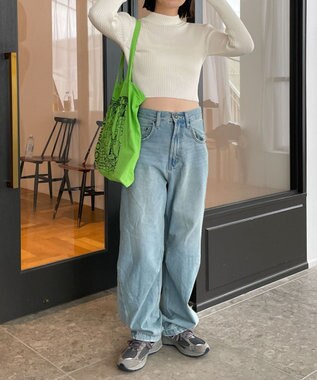 WEGO リブハイネックショートニット オフホワイト