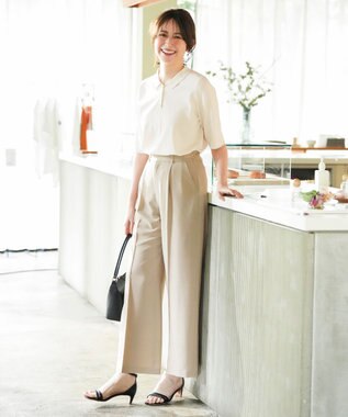 ANY SIS アーバンクールタッチ パンツ ライトベージュ