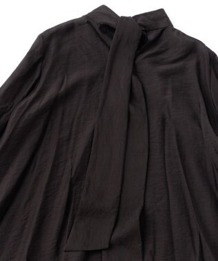 UNFILO イージーケア ボウタイ ブラウス ブラック