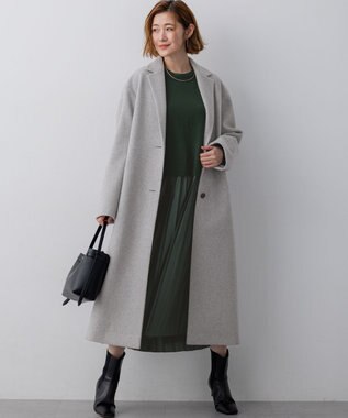 23区 【WEB&一部店舗限定】ウールモッサ チェスターコート ライトグレー系