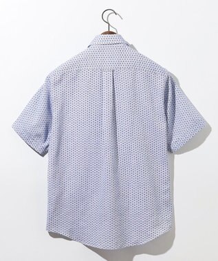 JOSEPH ABBOUD 【ビジネスシーンに最適・サステイナブル】ソアロンンシャンブレープリント 半袖 シャツ ブルー系5