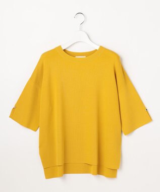 ANY SIS 【アイスタッチ】ボートネックニット プルオーバー マリーゴールド