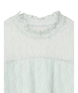 earth music&ecology レースドッキング半袖プルオーバー Mint