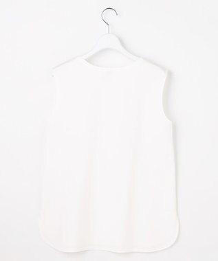 J.PRESS LADIES コットンスムース ノースリーブ シャツテール カットソー ホワイト系