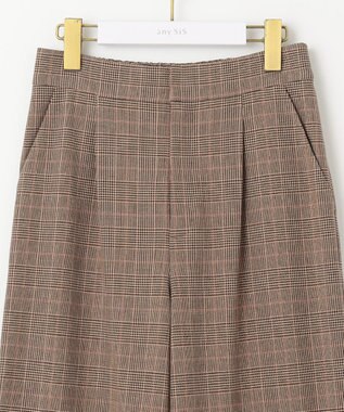 ANY SIS 【シリーズ累計7万本突破！】サーモ2WAYストレッチ ワンタック ワイドパンツ ブラウングレンチェック
