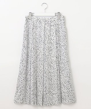 自由区 【XSサイズ～/洗える】フローイングドットプリント スカート ライトグレー系5