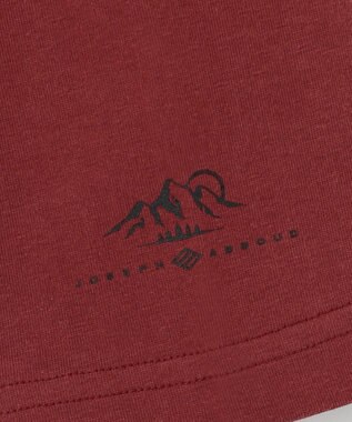 JOSEPH ABBOUD MOUNTAIN 【JAPANファブリック/吸水速乾】プレーティング天竺アウトドア Tシャツ ワイン系