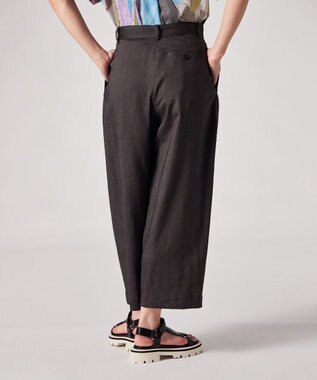 Paul Smith レーヨンリネン コクーンシルエット タックパンツ ダークブラウン