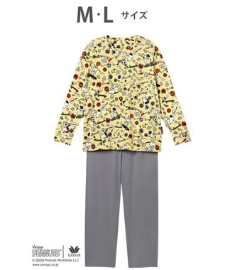 WACOAL PEANUTS パジャマ 長袖 長ズボン 綿100%(本体) スヌーピー レディース FDX561 /ワコール