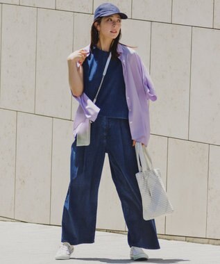 自由区 S 【接触冷感・UVケア・抗菌防臭・洗える】リヨセルポプリン ブラウス ラベンダー