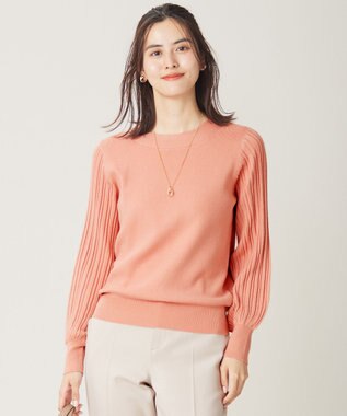 ANY SIS 【洗える】冬のシャルマン パフスリーブ ニット サーモンピンク