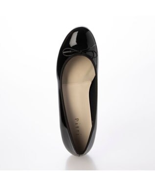 ing <Pitti>【WEB限定】ラウンドトゥレインバレエシューズ ブラックエナメル