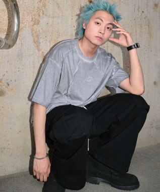 WEGO 【ユニセックス着用ITEM/MLサイズ展開】コールドダイスウィッチングロゴT（SS） グレー