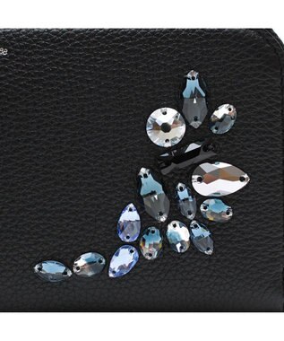 A.D.M.J. 【牛革】モーツァルト クリスタルソーイング ラウンドウォレット BK