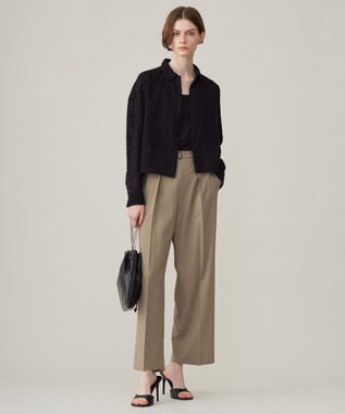 ICB 【洗える】ウール2WAYストレッチ ワイドストレートパンツ フォーン系