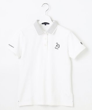 23区GOLF 【WOMEN】ハニカムライト鹿子 半そでポロシャツ ホワイト系