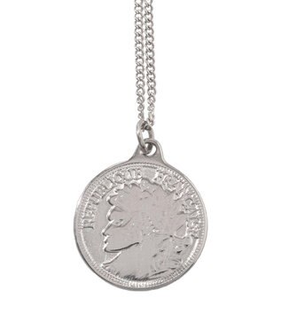 earth music&ecology 【ステンレス】コインモチーフ３連ネックレス Silver