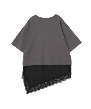 Green Parks レースドッキングＴシャツ Charcoal Gray