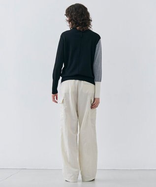 BEIGE， 【洗える】BURNET / カラーミックスクルーネックトップス Grey×Black×Ecru