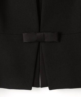 自由区 FORMAL 【ウォッシャブル対応】ドビーボーダーリボン ジャケット+ワンピース ブラック系