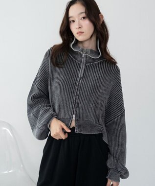 WEGO ダブルジップショートニットブルゾン