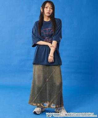 WEGO 【ユニセックス着用ITEM】別注ReebokスポーツロゴT（SS） Dブルー