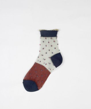 TRICOTE ボンボンドットソックス 39NAVY