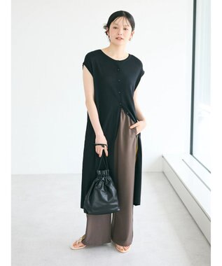 CRAFT STANDARD BOUTIQUE UVカット/接触冷感/洗える/ ニットワンピース Black