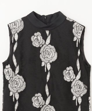 GRACE CONTINENTAL ハイネック刺繍ワンピース ブラック