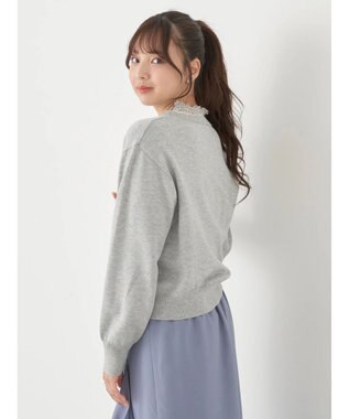 earth music&ecology ちびスカラップカーディガン Light Gray