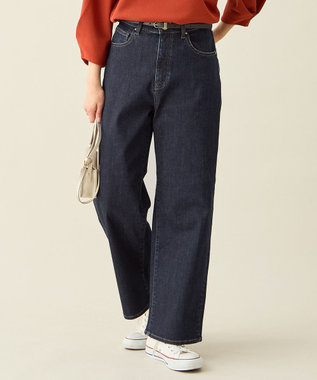 【ウエストゴム】ストレートワイドデニム