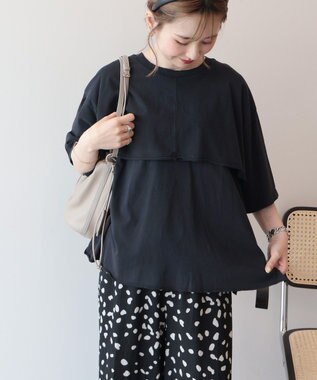AMERICAN HOLIC レイヤード風加工Ｔシャツ Black