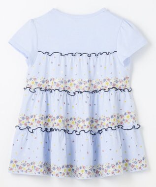 組曲 KIDS 【150-160㎝】ティアードフラワー チュニック サックスブルー