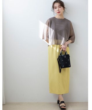 ANY SIS 【洗える】ノースリーブロゴ Tシャツ ブラック系