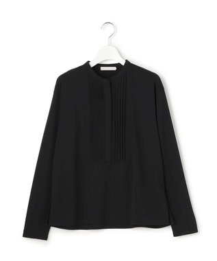 ICB L イージージョーゼット ピンタックカットソー ブラック