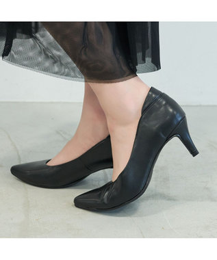 MODE ET JACOMO <carino>【レイン対応】ポインテッドトゥ パッド付きヒールパンプス