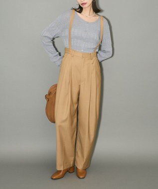 Green Parks プリーツニットカーディガン Light Gray