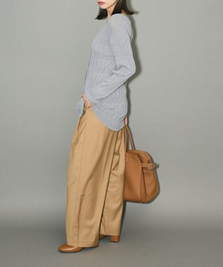 Green Parks プリーツニットカーディガン Light Gray