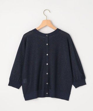 組曲 L 【先行予約・前後着用可】ドルマンスリーブライトラメ ニット ネイビー系