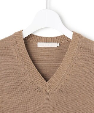 ICB ブライトコイル Vネックニット バーントアンバー