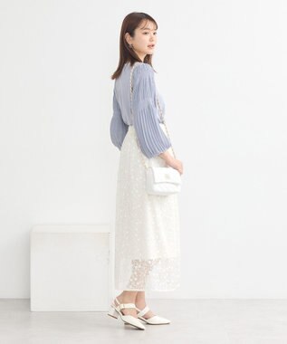 earth music&ecology シアーレースレイヤードスカート Ivory