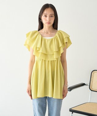 earth music&ecology ラッフルフリルワンピース Yellow