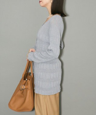 Green Parks プリーツニットカーディガン Light Gray