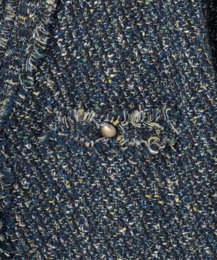 自由区 ミックスツイードニット   カーディガン リッツブルー系