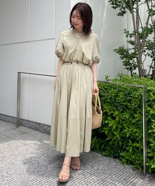 UNFILO 【セレSTORYコラボ】スポ可愛 シャカ楽ストレッチ スカート ベージュ系