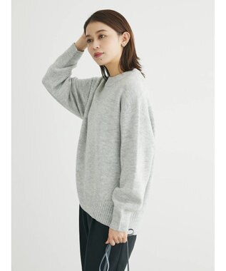 Green Parks ｆｕｗａっとメランジ前後差ニットプルオーバー Light Gray