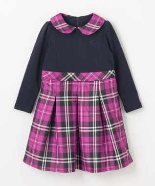 組曲 KIDS 【100㎝】チェックタフタドッキング ワンピース