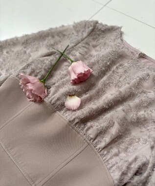 Feroux 【尾﨑真衣さんコラボ商品】コルセットデザイン 綺麗シルエットワンピース ピンクベージュ系