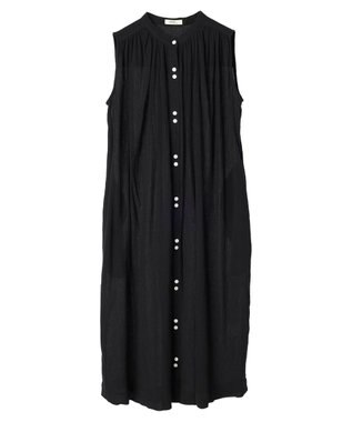 earth music&ecology ノースリーブギャザーワンピース Black