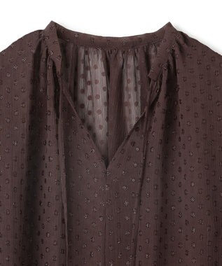 uncrave シアードットジャガード ブラウス ブラウン